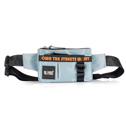 MONKEY TROOPERS Pockstar Waist Bag, Crossbody, Chest Bag for Men Women Girls Boys, Lightweight, Durable, Travel, Hikking, Casual, Dailyuse, Water Resistant (Grey) - Image 1