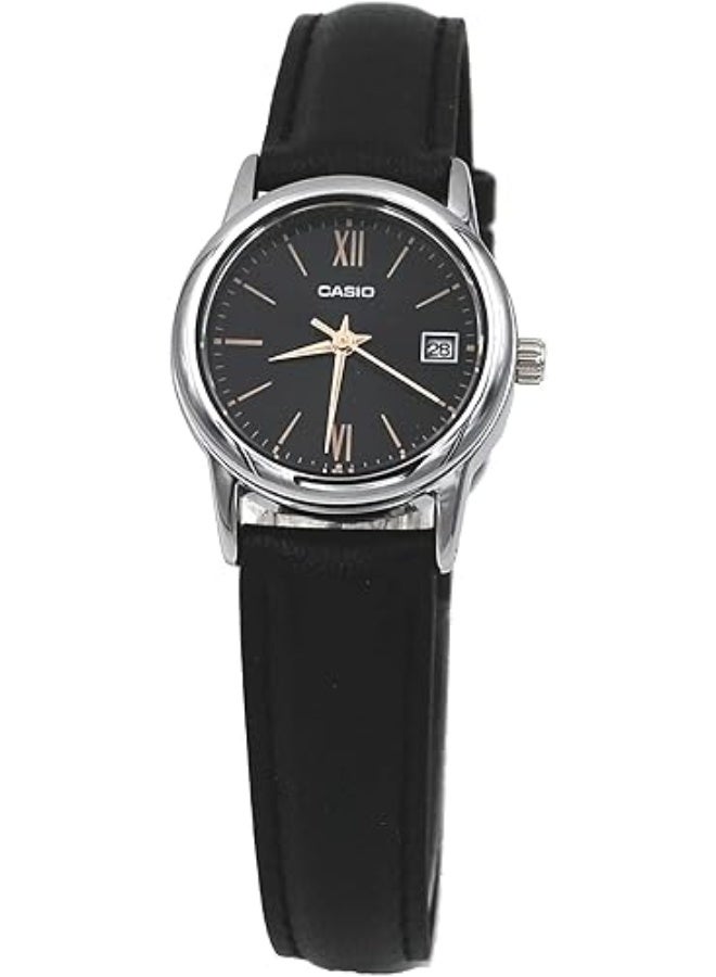 CASIO Women's Black Leather watch LTP-V002L-1B