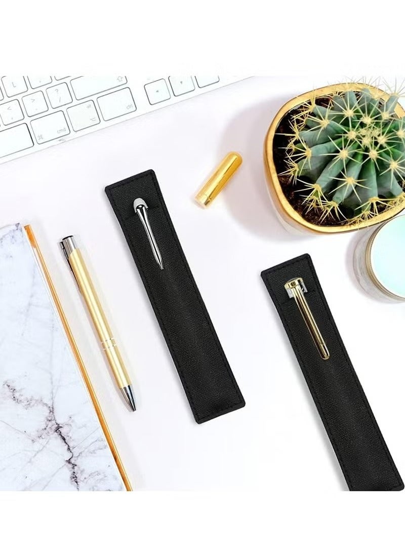 3 Pack Black Leather Pen Sleeves, Single Pen Holder Cases for Fountain Pens, Pencils, Stylus Pens, Ballpoints - Image 5