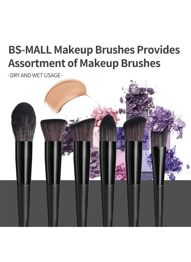 Fanski - 18-Piece Makeup Brush Set,Premium Synthetic Foundation Powder Concealers Eye Shadows Blush Makeup Brushes With Black Case - Image 1