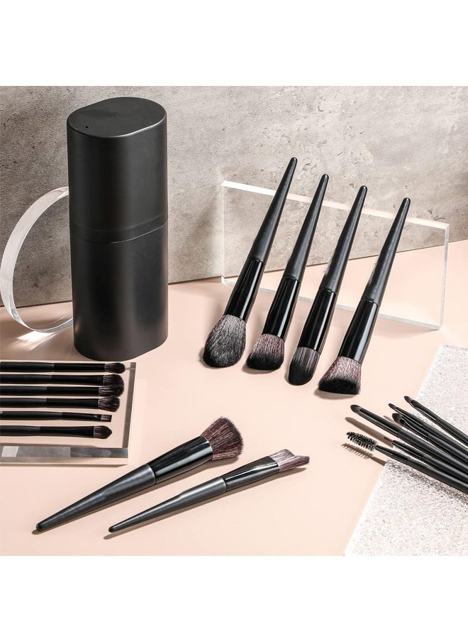 Fanski - 18-Piece Makeup Brush Set,Premium Synthetic Foundation Powder Concealers Eye Shadows Blush Makeup Brushes With Black Case - Image 1