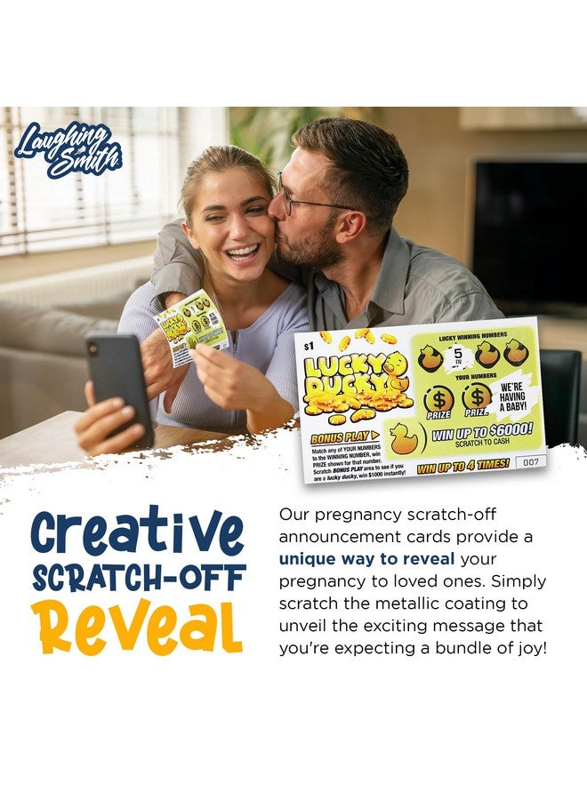 Lucky Ducky Fake Pregnancy Announcement Lottery Tickets - Pregnancy Reveal Scratch Off Card - Funny Surprise Pregnancy Announcement - Gender Reveal - Cute Baby Announcement Ideas-Prank