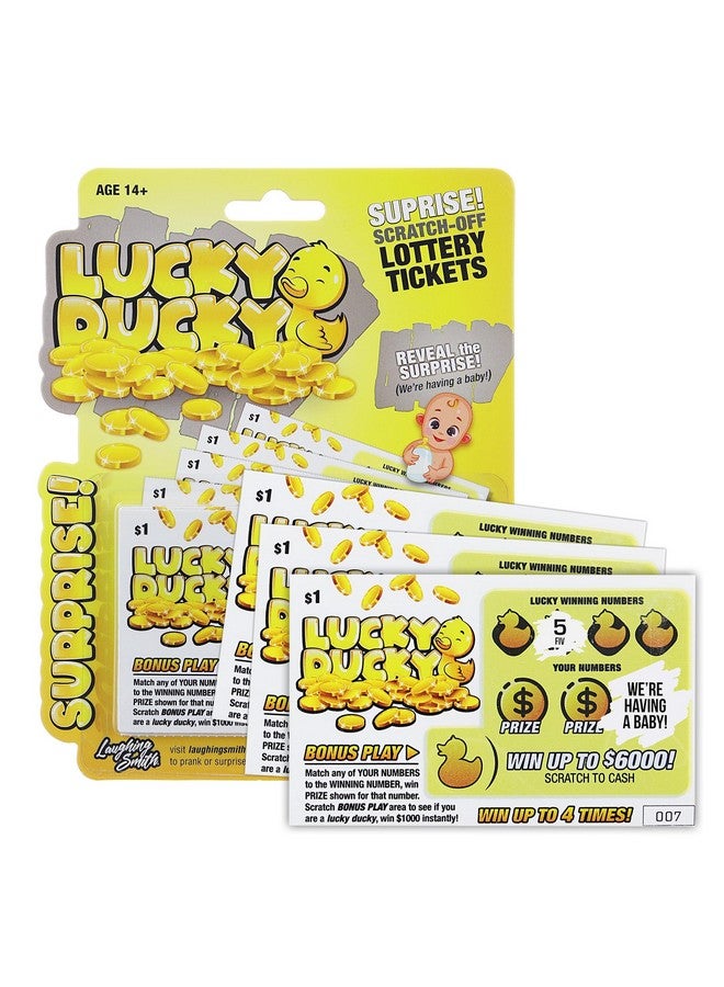 Lucky Ducky Fake Pregnancy Announcement Lottery Tickets - Pregnancy Reveal Scratch Off Card - Funny Surprise Pregnancy Announcement - Gender Reveal - Cute Baby Announcement Ideas-Prank