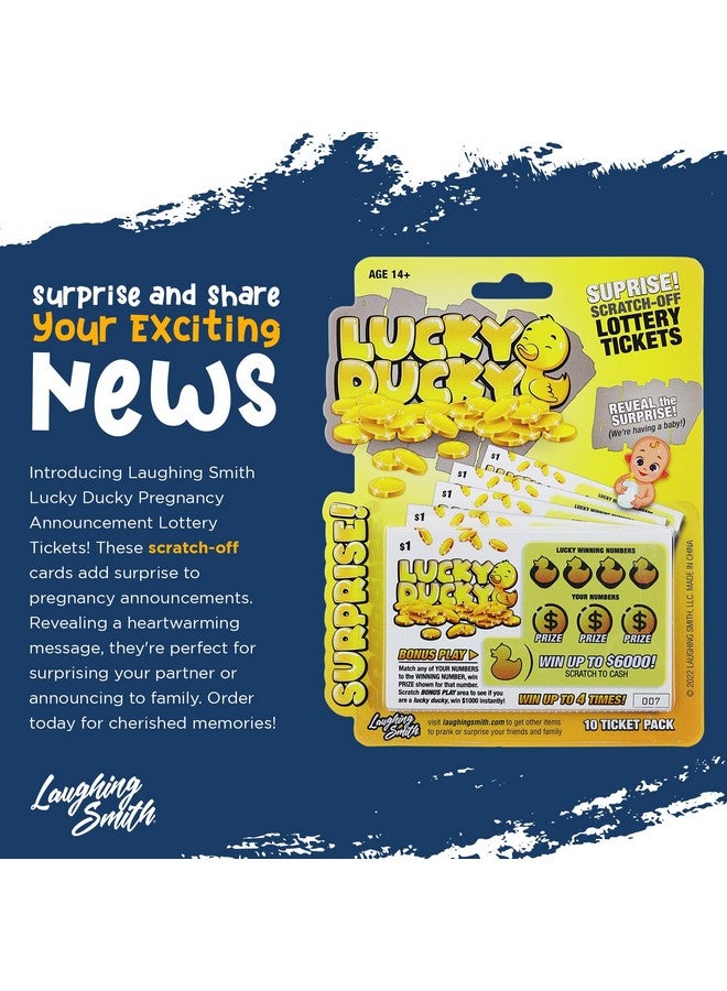 Lucky Ducky Fake Pregnancy Announcement Lottery Tickets - Pregnancy Reveal Scratch Off Card - Funny Surprise Pregnancy Announcement - Gender Reveal - Cute Baby Announcement Ideas-Prank