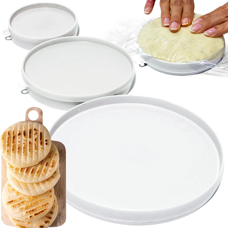 TRAITOOLS Molde para Arepas – 3 Sizes (5.9", 4.3", 3.1") & Double Thickness for Perfect Arepas Colombianas, Gorditas, and More – Durable, Food-Safe, Easy-to-Clean Kitchen Tool - Image 1