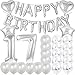 ZSNWGZ Sweet 17th Birthday Decorations Party SuppliesSilver Number 17 Balloons17th Foil Mylar Balloons Latex Balloon Decoration17th Birthday for WomenMenPhoto Props - Image 4