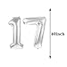 ZSNWGZ Sweet 17th Birthday Decorations Party SuppliesSilver Number 17 Balloons17th Foil Mylar Balloons Latex Balloon Decoration17th Birthday for WomenMenPhoto Props - Image 2