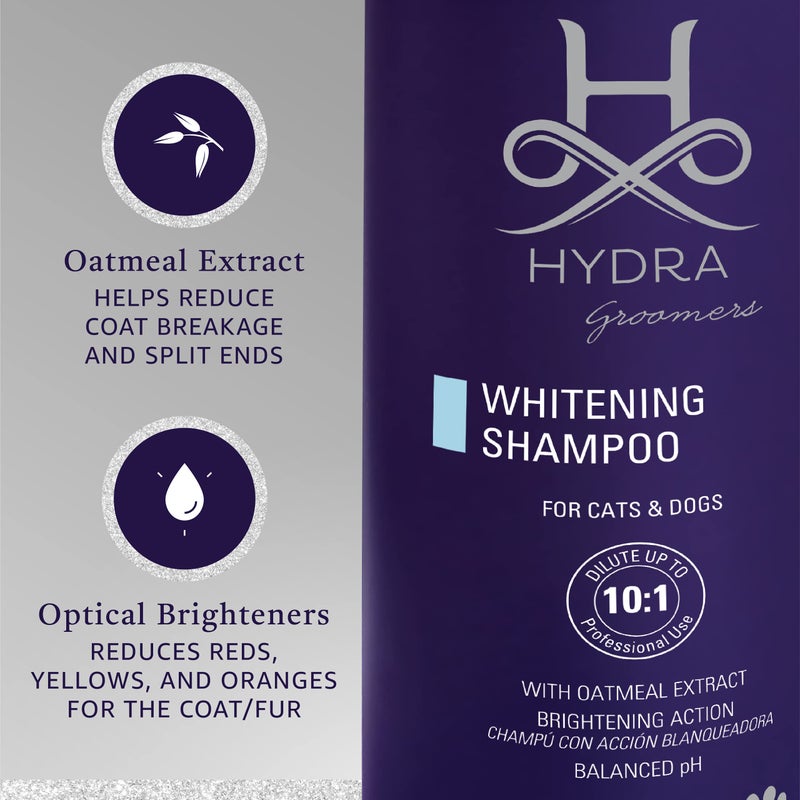 Hydra Groomer's Whitening Shampoo 1 Litre for Cats and Dogs Contains an Optical Brightener That Reduces The Yellowing of The Coat Oatmeal Extract Moisturizes and Softens The Coat - Image 4