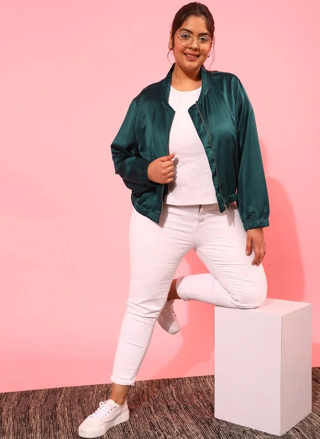 CURVY STREET Curvy Street Plus Size Bomber Jacket for Women