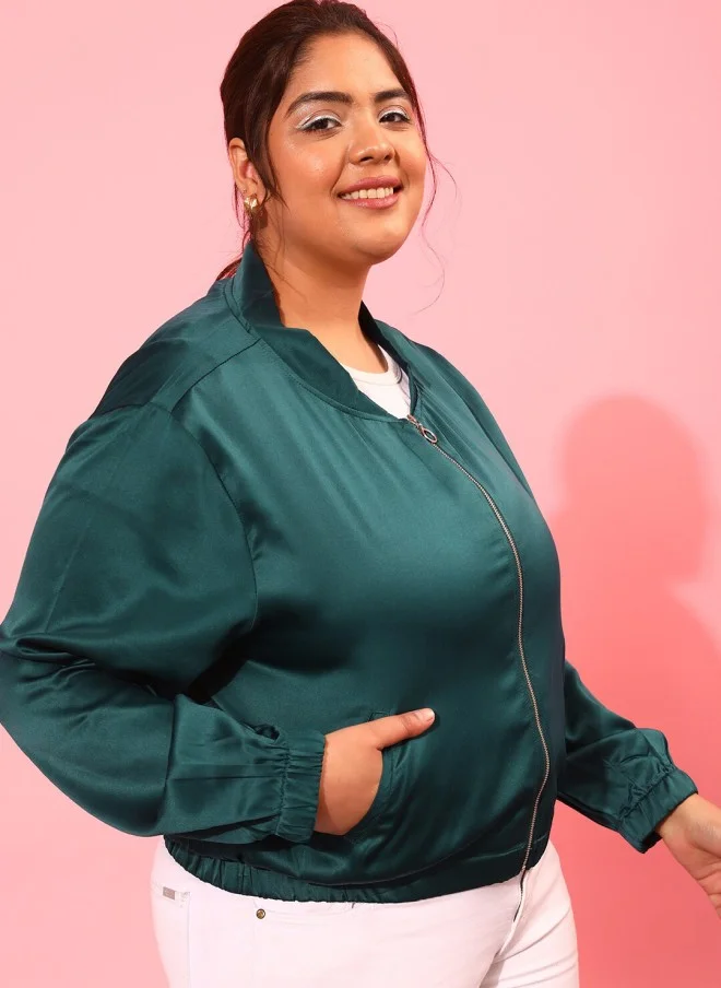 CURVY STREET Curvy Street Plus Size Bomber Jacket for Women