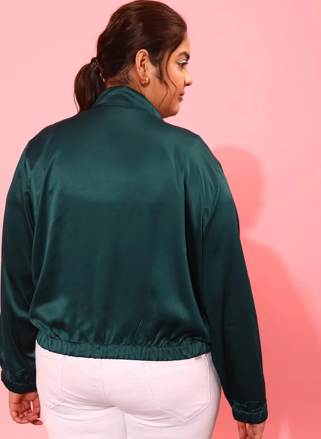 CURVY STREET Curvy Street Plus Size Bomber Jacket for Women