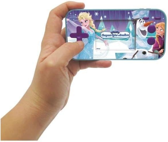 Lexibook Disney Frozen Elsa Compact Cyber Arcade® Portable Gaming Console for Kids – 150 Built-in Games, Colour LCD Screen, Battery Operated Handheld Game Console, Elsa & Anna Theme Travel Gaming Device, Blue - Image 2