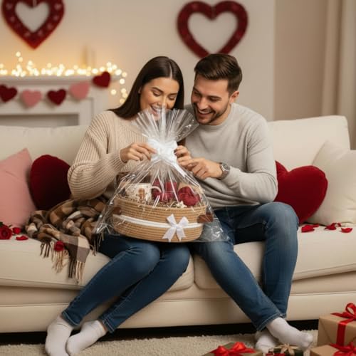 Colingmill 2 Pack Mother Day Woven Basket with Gift Bag Ribbons Graduation Small Empty Decorative Gift Chest Box 12x 8x 5 Cute Woven Rope Storage with Handles for Baby Birthday WeddingBrown - Image 3