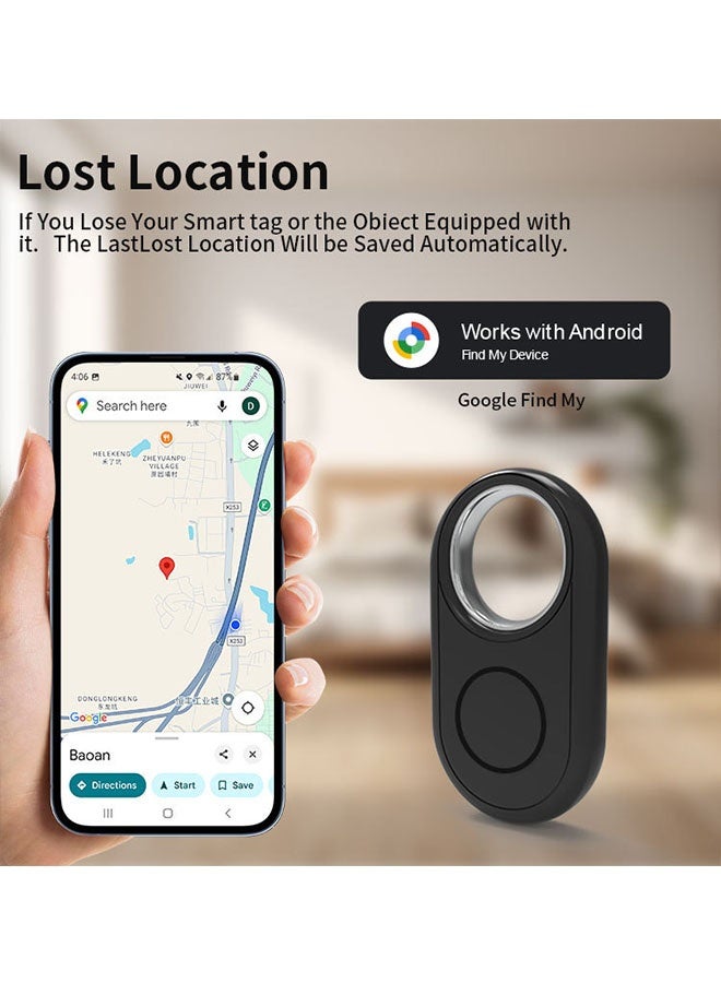 Smart Tag for Android, Bluetooth Tracker, Item Locator for Kids, Dogs, Briefcase, Computer, Wallet, Keys, Pets Cats, Compatible with Samsung, HUAWEI, Xiaomi, Vivo, Oppo, ets, Google, Black  - Image 5