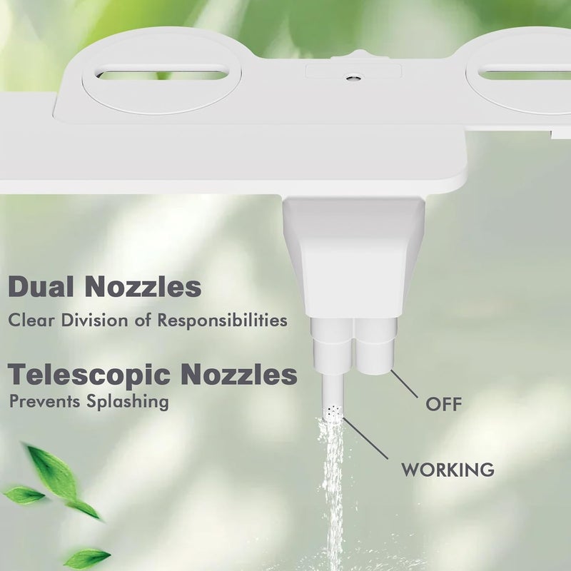 DCET Store Bidet Attachment for Toilet - Non-Electric Self-Cleaning Dual Nozzles (Feminine & Rear Wash), Adjustable Water Pressure Control, Fresh Cold Water Sprayer - Image 4