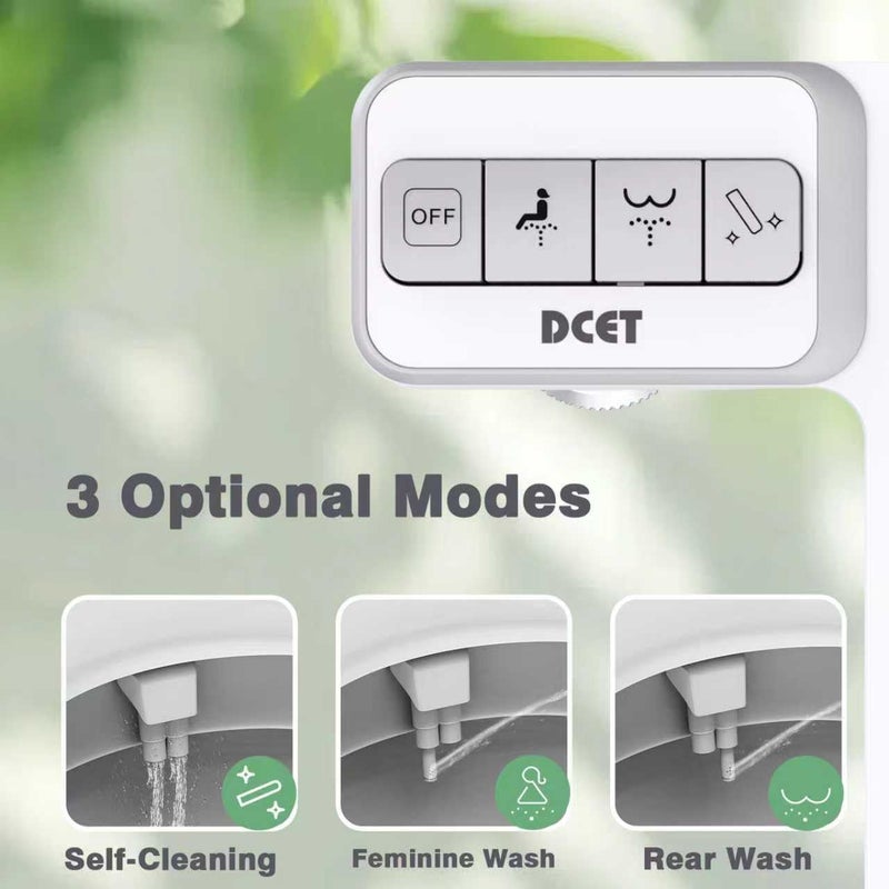 DCET Store Bidet Attachment for Toilet - Non-Electric Self-Cleaning Dual Nozzles (Feminine & Rear Wash), Adjustable Water Pressure Control, Fresh Cold Water Sprayer - Image 2