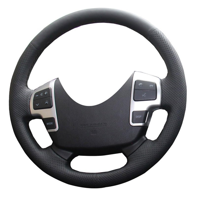 Eiseng DIY Sew Stitch Steering Wheel Covers for Toyota Land Cruiser 20082015 for Tundra 20072013 for Sequoia 20082013 Interior Accessories Microfiber Leather Black Thread