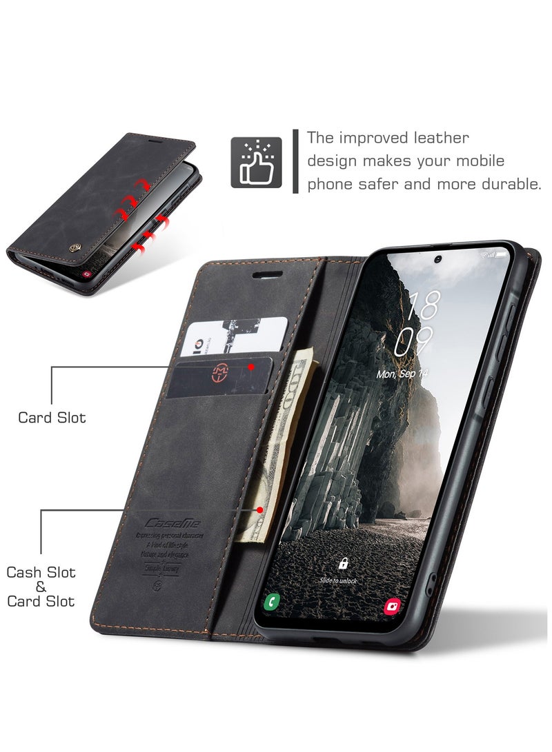 CaseMe For Samsung Galaxy A36 Cover, Soft PU Leather Shockproof Mobile Phone Wallet Case, Full Body Protective Flip Cover Magnetic Adsorption Back Cover - Image 2
