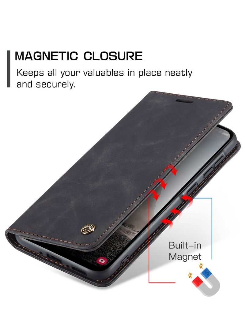 CaseMe For Samsung Galaxy A36 Cover, Soft PU Leather Shockproof Mobile Phone Wallet Case, Full Body Protective Flip Cover Magnetic Adsorption Back Cover - Image 3