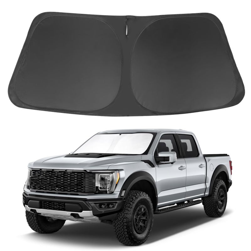 LHFLIVE Windshield Sun Shade Compatible with 2021-2024 2025 2026 Ford F150 F-150 (Lariat, King Ranch, Platinum, XL XLT Limited Raptor) Accessories Sunshade Shield Protector - Image 1