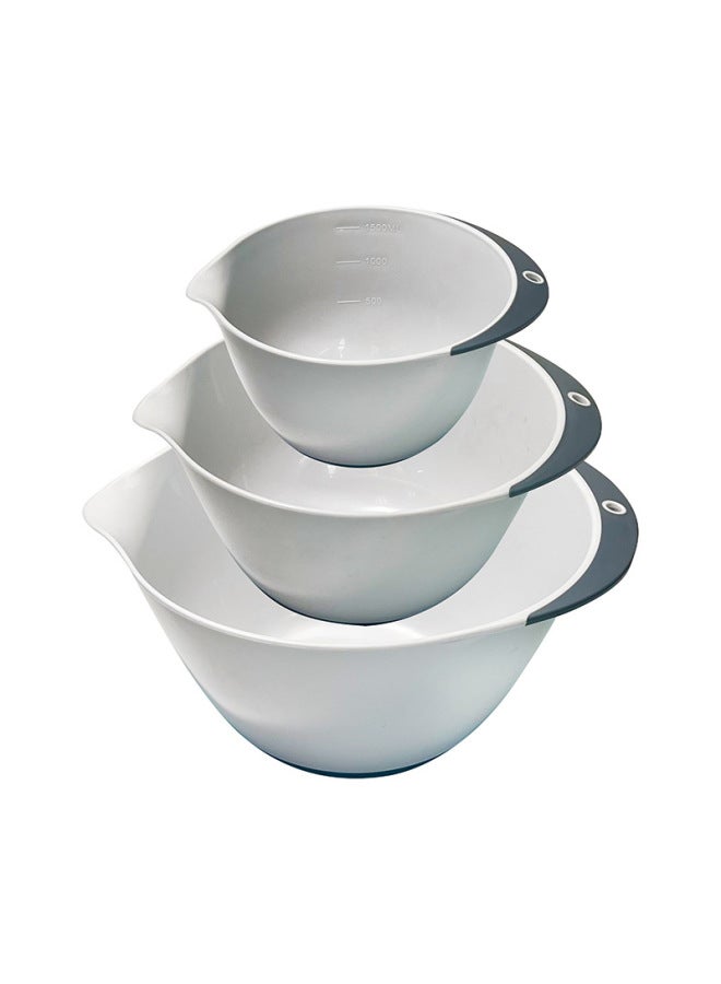 Factory Wholesale Baking Mixing Bowl And Noodle Basin Salad Basin Three Suit Salad Bowl Soft Bottom Vegetable And Fruit Cleaning Basin-Color:Black Two-piece Set - Image 2