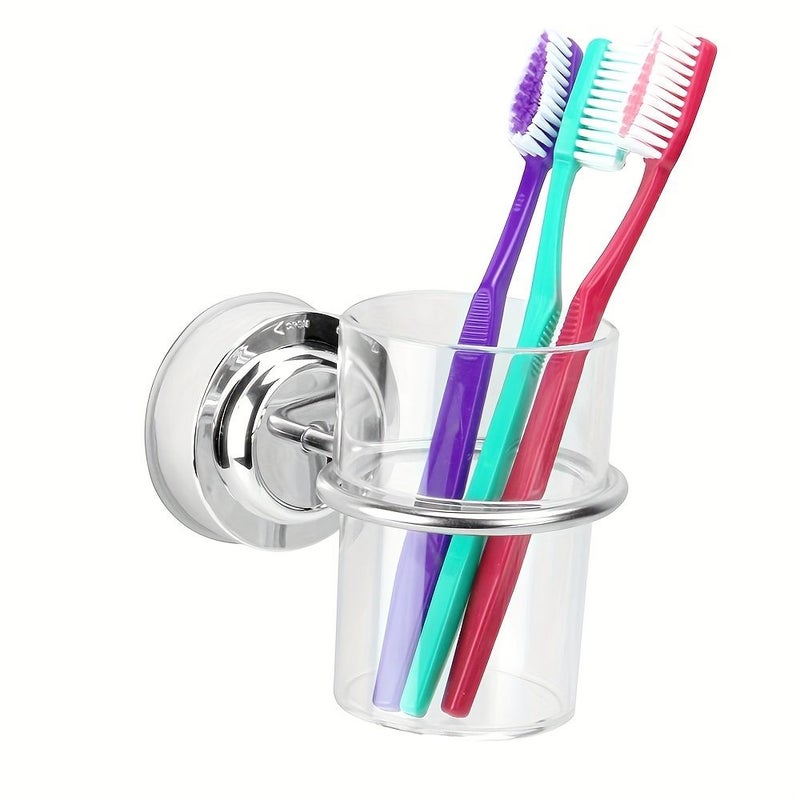 Bathroom Suction Cup Toothbrush Tumbler Holder 1pc - Image 2