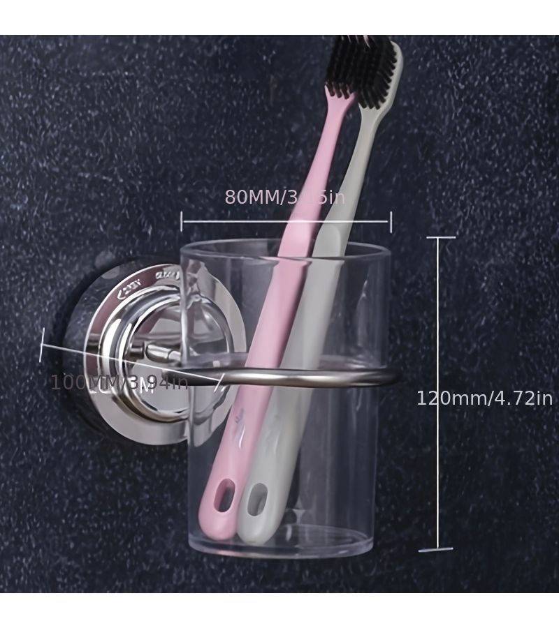 Bathroom Suction Cup Toothbrush Tumbler Holder 1pc - Image 3
