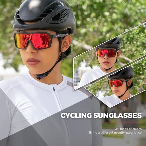 SCVCN Polarized Cycling Glasses Sport Sunglasses MTB BMX Men Women Ride Bike Bicycle Running Golf Hiking Volleyball Tennis Driving Fishing Softball Mountain Riding 01 - Image 2