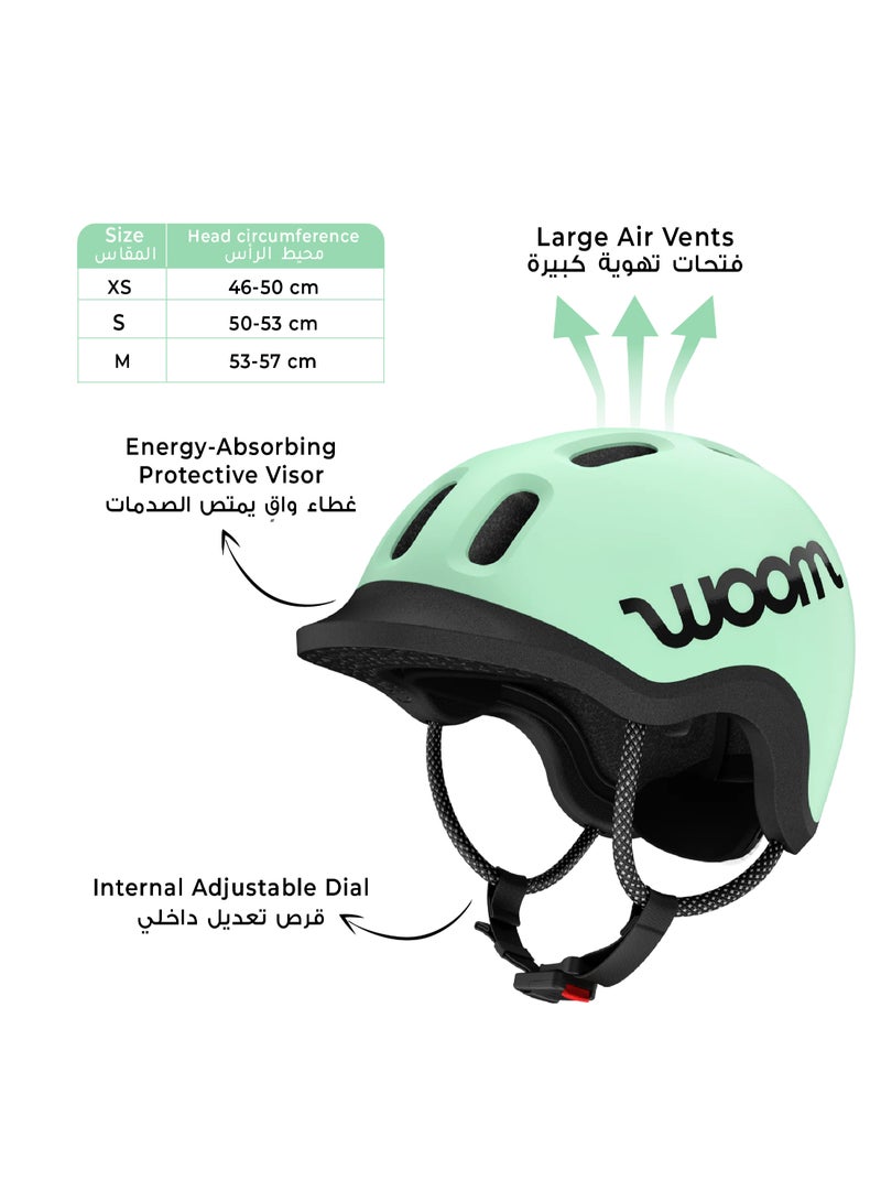 Woom READY Kids Bike Helmet | Size XS 46-50 cm | Lightweight Ventilated In-Mold Shell | Toddler Multi-Sport Protection | Adjustable Dial Fit | Mint - Image 3