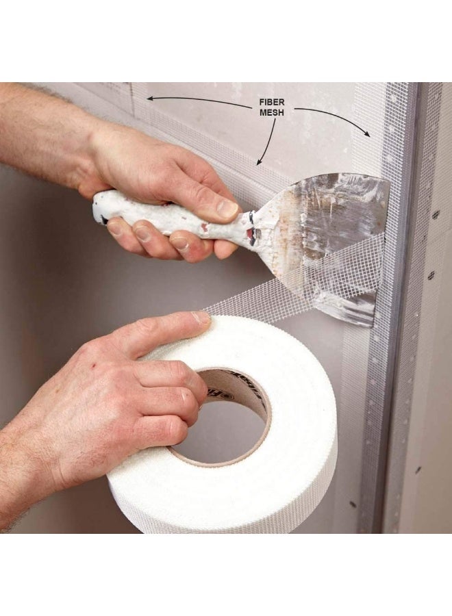 Biella 50Mm X 90Mtr Long Plasterboard Mesh Joint Scrim Drywall Fibre Glass Self Adhesive Wall Hole Or Crack Repair Gypsum Board Joint Tape - Image 4