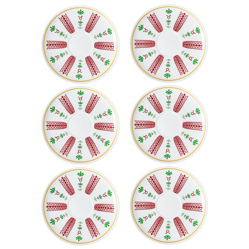 Arabic Coffee Cups Saucer Set, TraditionalCeramic Tea Cup Plates with Elegant MiddleEastern Pattern, Turkish Coffee Cup Holder,Colorful Drinkware Set for Arabic Coffee, Tea,Espresso, Home Kitchen Table Decor  Gift - Image 2