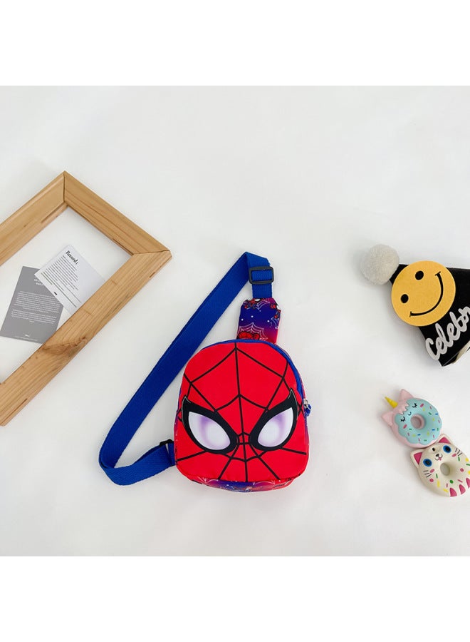 Trendy Cartoon Spiderman Kids Chest Bag Cute Coin Purse Backpack For Boys Girls Children's Crossbody Bag-Color:Red  - Image 1