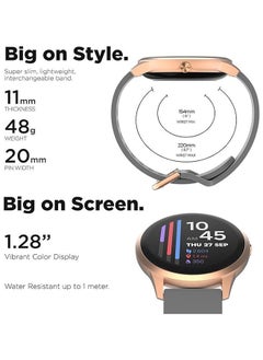 iTouch New Sport 4 Series Smartwatch Rosegold Case Grey Silicone Strap  - Image 2