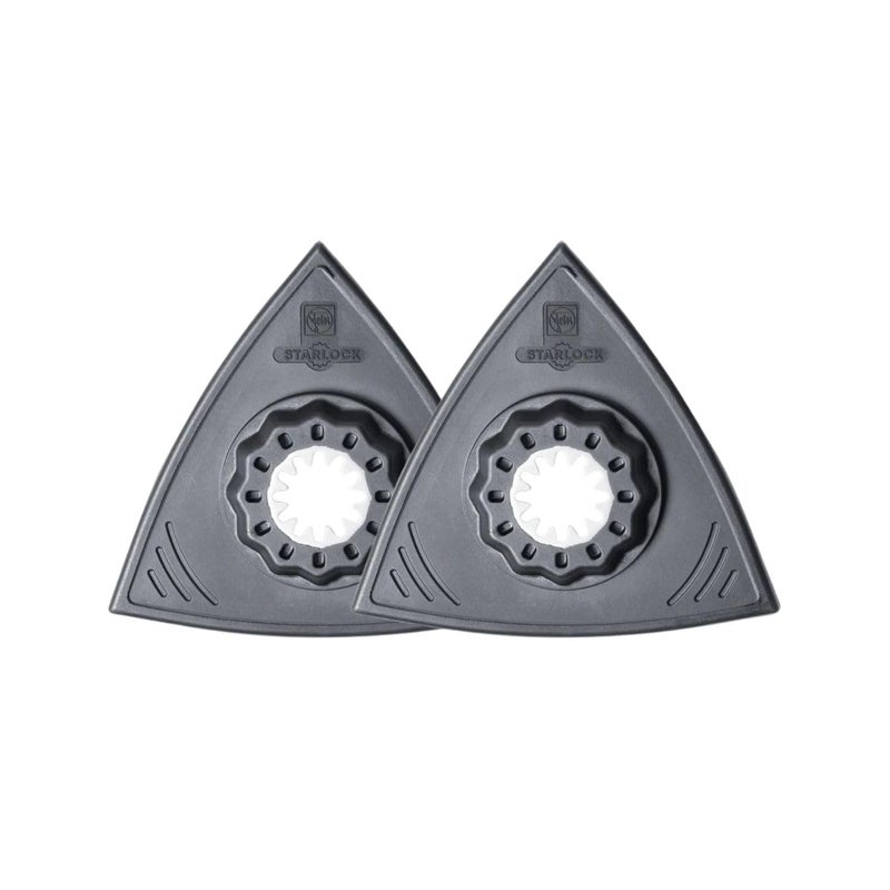 Fein Starlock Triangular Backing Pad Set with Hook & Loop Attachment - Plastic Plate for Scratch-Free Sanding, Thin, Flat Version, 3-1/8" Edge Length, 2-Pack - 63806142220 - Image 1