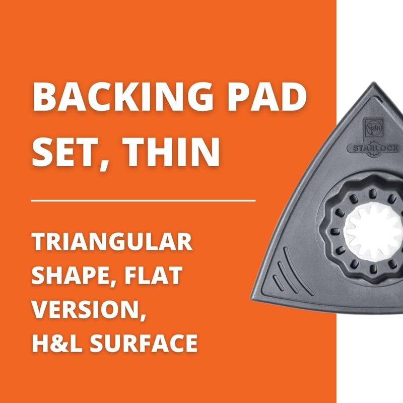 Fein Starlock Triangular Backing Pad Set with Hook & Loop Attachment - Plastic Plate for Scratch-Free Sanding, Thin, Flat Version, 3-1/8" Edge Length, 2-Pack - 63806142220 - Image 2
