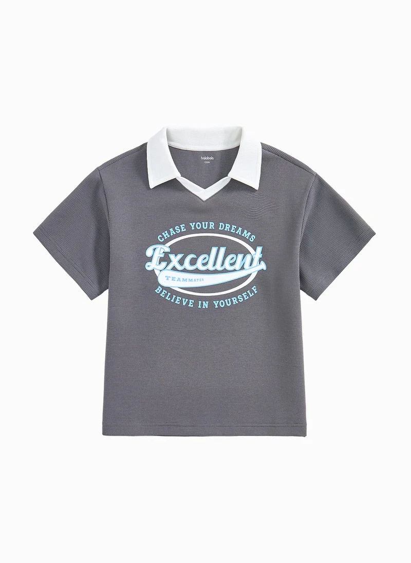 Balabala Kids Boy Lapel Short-Sleeved T-Shirt