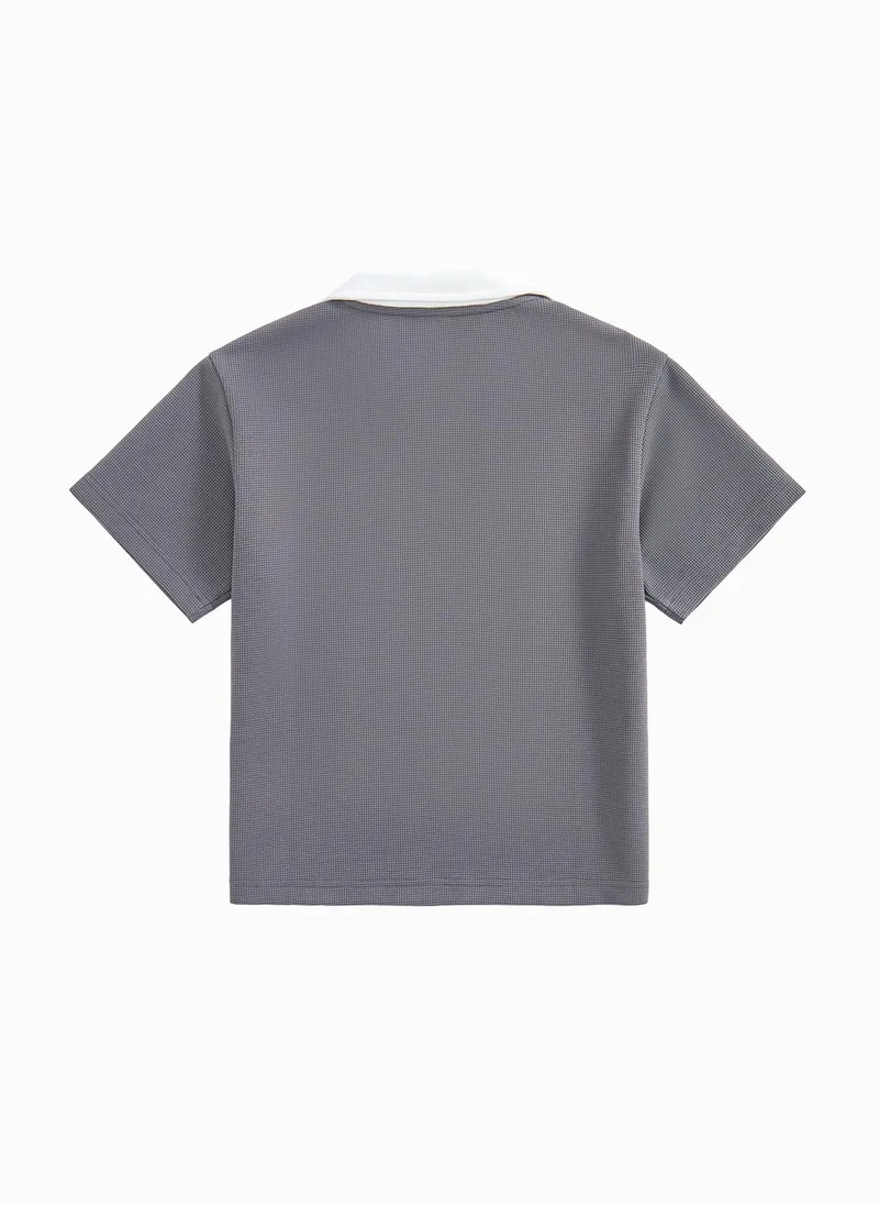 Balabala Kids Boy Lapel Short-Sleeved T-Shirt