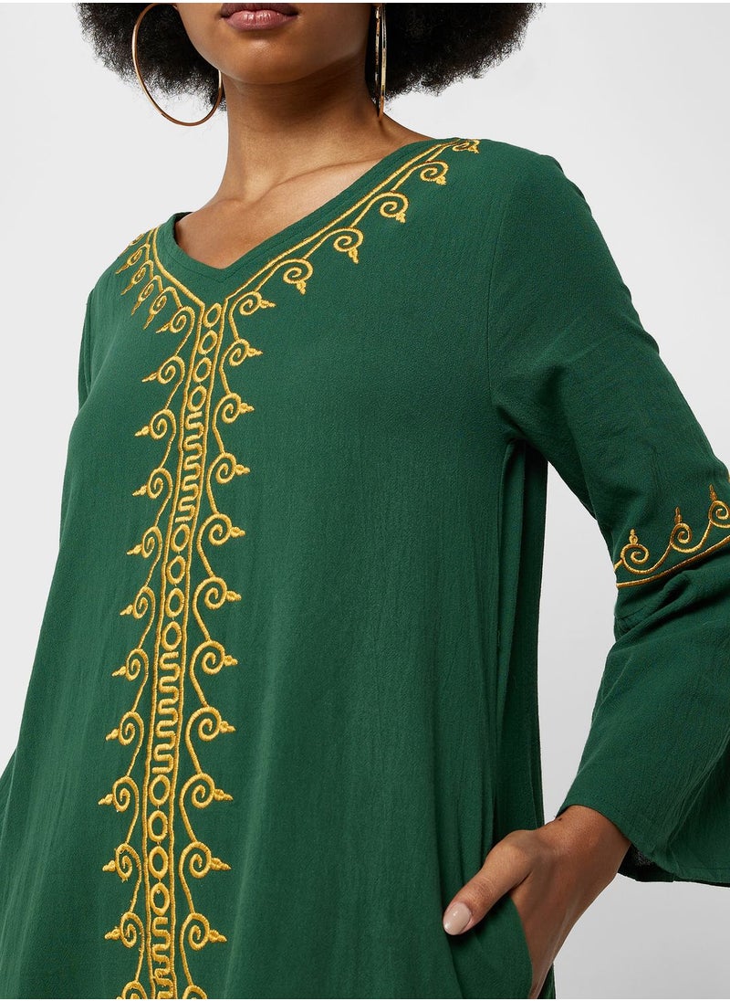 Khizana - V Neck Dress - Image 1