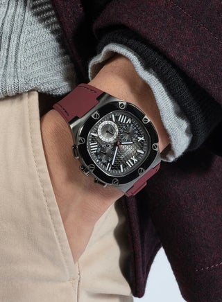 Headline Men’s Burgundy Grey Multi-function Silicone Strap Watch GW0571G4 - 42mm - view 5
