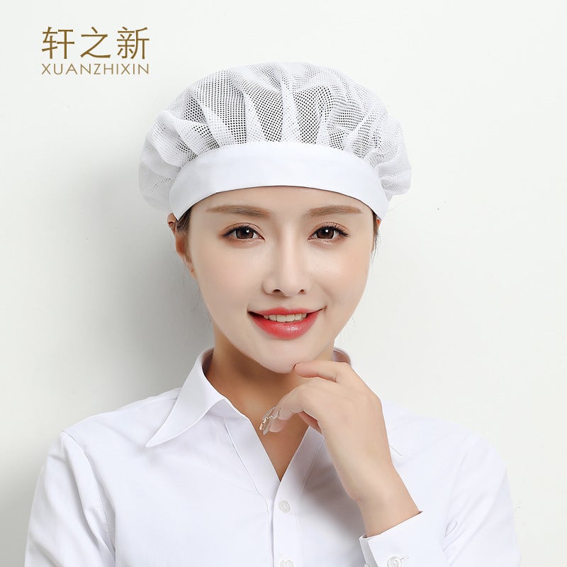 Catering Workshop Net Cap Factory Chef Work Cap Female Kitchen Dustproof Breathable Sanitary Packaging Factory Hat - Image 1