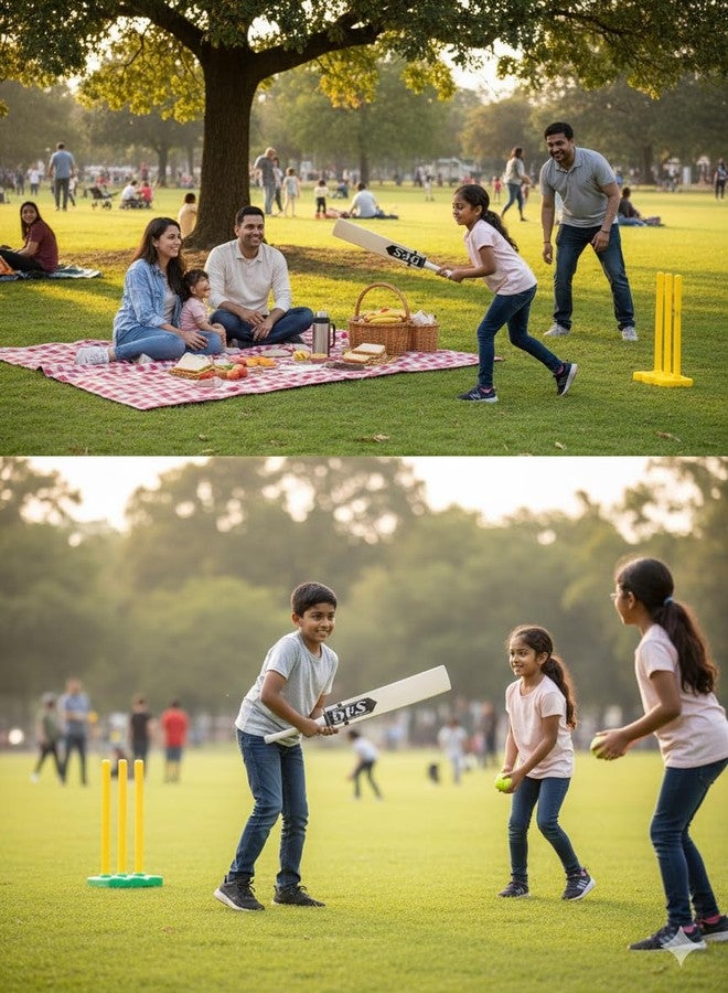 SAG Edition English Willow Cricket Bat Short Handle 5 Size, Full Cane Handle with Bat Cover Play for Leather Ball - Image 5