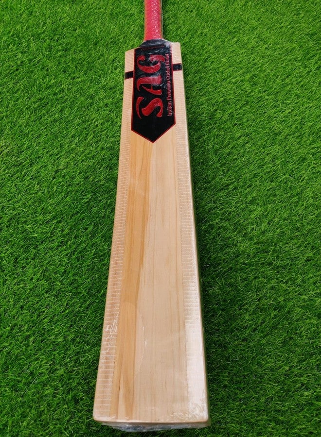 SAG Edition English Willow Cricket Bat Short Handle 5 Size, Full Cane Handle with Bat Cover Play for Leather Ball - Image 1
