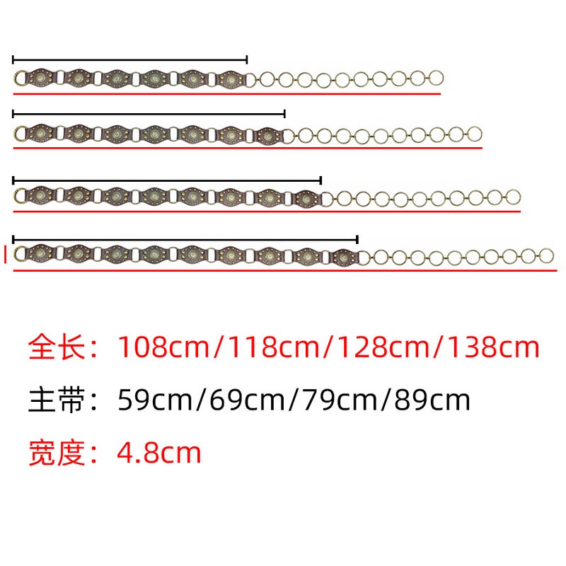 Vintage American Style Millennium Style Spice Girl Rivet Belt Stitching Wide Belt Personality Fashionable Belt Jeans Belt Y2K - Image 3