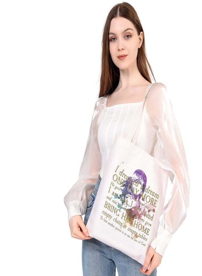 MEIKIUP Les Aesthetic Mis Quote Musical Canvas Tote Bag Musical Theater Fans Gift I Dreamed a Dream Tote Bag (l dreamed tote bag) - Image 3