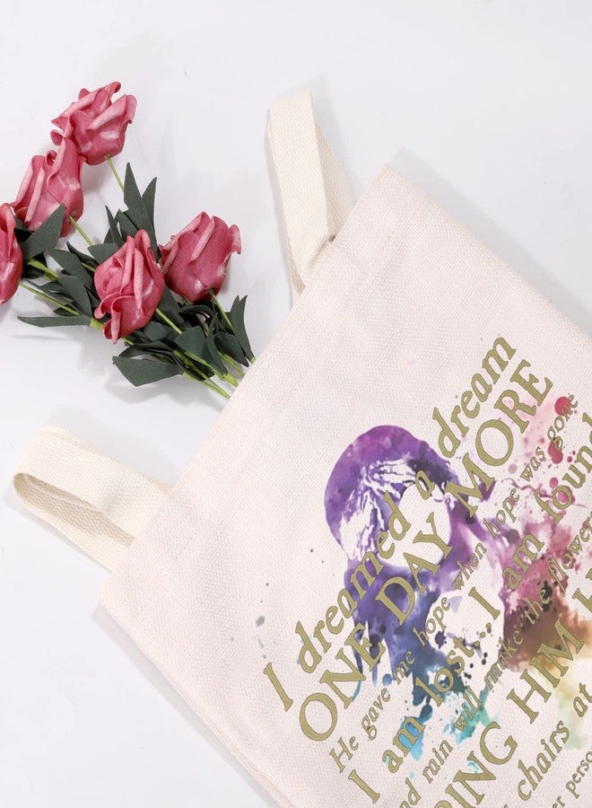 MEIKIUP Les Aesthetic Mis Quote Musical Canvas Tote Bag Musical Theater Fans Gift I Dreamed a Dream Tote Bag (l dreamed tote bag) - Image 2