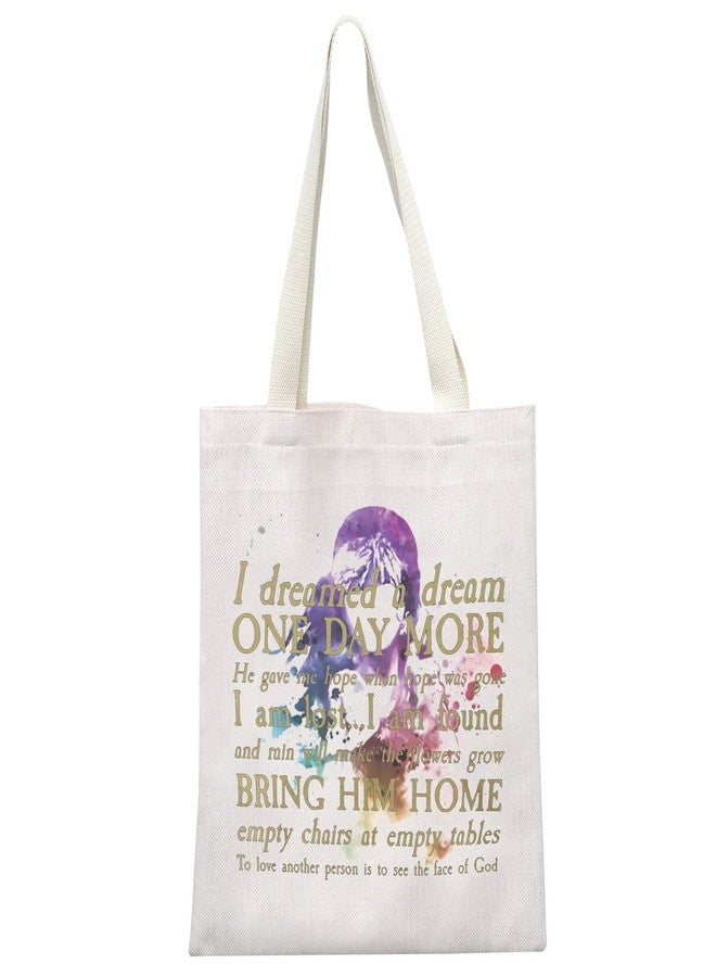 MEIKIUP Les Aesthetic Mis Quote Musical Canvas Tote Bag Musical Theater Fans Gift I Dreamed a Dream Tote Bag (l dreamed tote bag) - Image 1