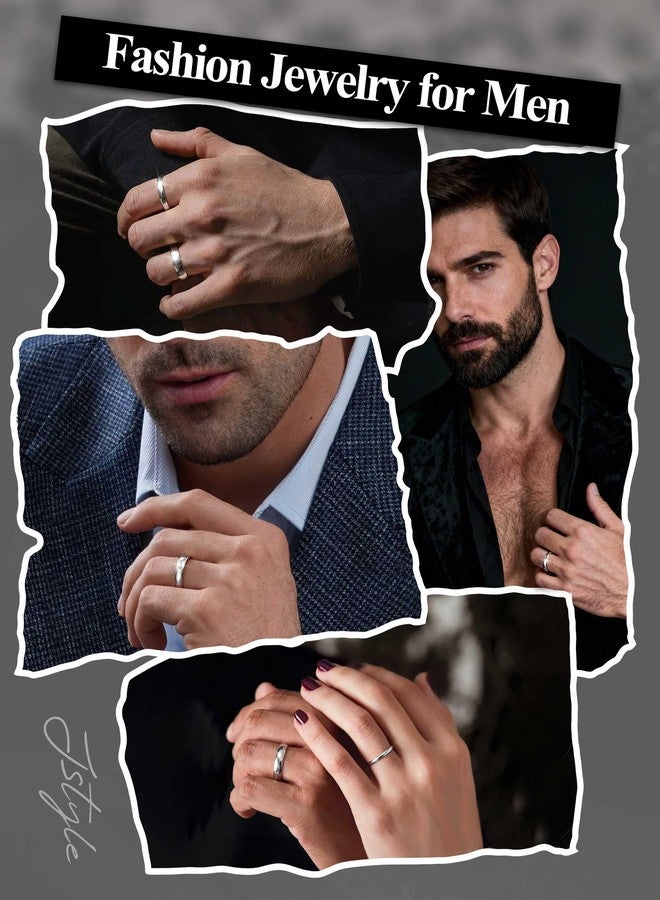 جي ستايل خواتم زفاف من التيتانيوم من Jstyle، متوفرة بأحجام 2 مم، 4 مم، و6 مم، مطلية بالفضة/الأسود/الذهب، بتصميم مقبب مصقول للغاية، قابلة للتكديس، مناسبة للخطوبة والوعد، مقاسات من 6 إلى 13، مقاومة للصدأ، 9 - Image 4