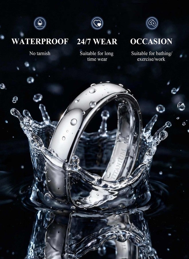 جي ستايل خواتم زفاف من التيتانيوم من Jstyle، متوفرة بأحجام 2 مم، 4 مم، و6 مم، مطلية بالفضة/الأسود/الذهب، بتصميم مقبب مصقول للغاية، قابلة للتكديس، مناسبة للخطوبة والوعد، مقاسات من 6 إلى 13، مقاومة للصدأ، 9 - Image 2