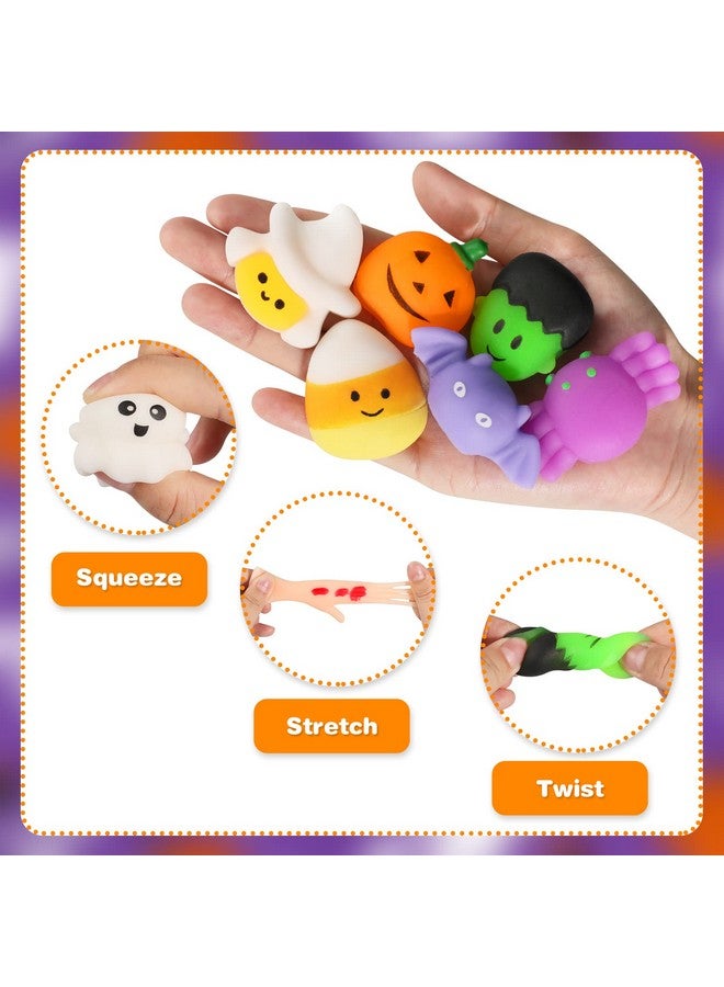 MGparty 48Pcs Halloween Squishies Toys For Kids Halloween Party Favors Halloween Goodie Bag Fillers Prizes Halloween Decorations Stress Relief Favor Toys For Kids - Image 3