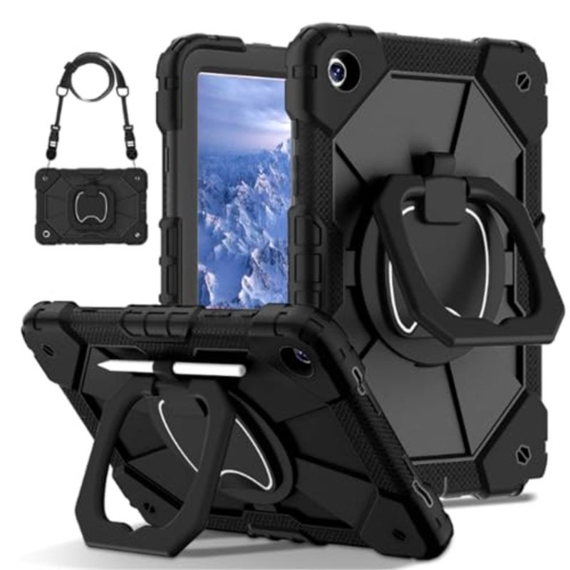 Compatible with Samsung Galaxy Tab A9/A11 8.7" Protective kids Tablet Case سامسونج جالاكسي تاب A11 Tablet Case, Heavy Duty Shockproof Protective Tablet Case/360 Rotating Folding Stand/Pencil Holder - Image 1